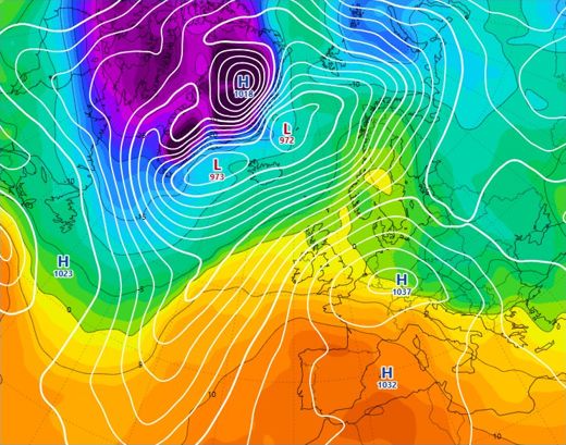 Temperature at 850 hPa, 27 January 2024