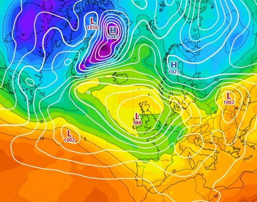 Temperature at 850 hPa after 10 days, original