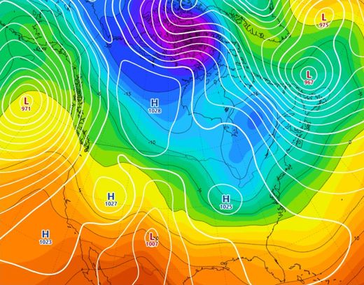 Weather map, Blizzard Jonas, January 2016