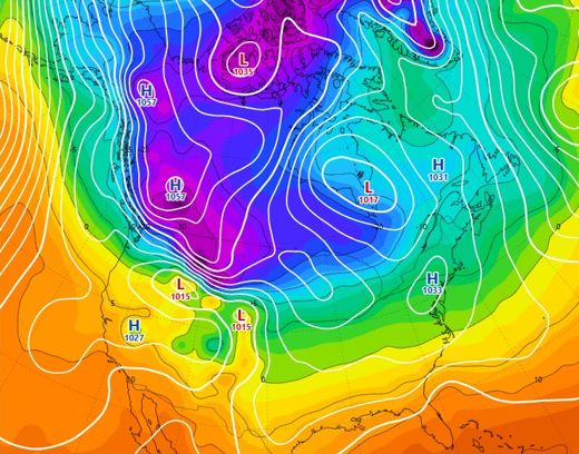 Weather map, Winter Storm Elliott, December 2022